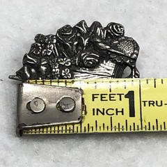 Wheelbarrow Cart With Roses Birds And Blooms Pin Brooch Garden Lim Ed Vtg 2001