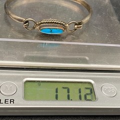Vintage Mexico Turquoise Sterling Silver Bracelet Small 6-3/8″