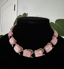 Vintage Pink Necklace Coro Moonglow Thermoset