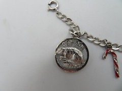 Vintage Sterling Silver Charm Bracelet with 7 Charms Ski Horse Niagara