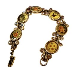 Maximal Art Collector Bracelet John Wind Various Flowers Goldplated