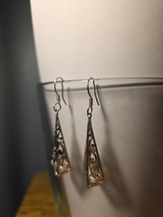 Vintage Sterling Silver Jezlaine Earrings Filagree Scroll Design Markers Marked.