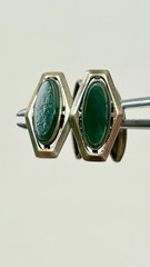 Vintage Soviet Sterling Silver 875 Nephritis, Jade Soviet Cufflinks