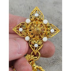 Jose & Maria Barrera Vintage 24K Gold Plated Multi-Charm Statement Bracelet