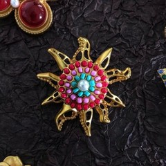Fashion Vintage Gem Brooch for Woman Men Fashion Party Suit Dress Enamel Brooch