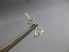 ESTATE .99CT DIAMOND 14KT WHITE GOLD ROUND CLASSIC SOLITAIRE HALO STUD EARRINGS