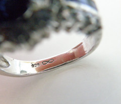 Vintage Sterling Silver 925 Simulated Sapphire Princess Diane Replica Ring 8