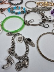 Lot of 30+ Mixed Materials Bracelets Bangle Stretch Cuff Metal Plastic Stone
