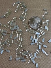 250 Rectangular Vintage Crystal Rhinestones 5×2.5mm Silver Foil Flat Back NOS