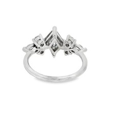 Black Rutilated Quartz & 0.68cttw. Diamond Custom Ring in 14k White Gold 6.5US