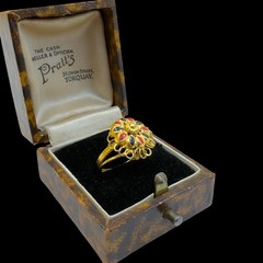 1.4g Antique Vintage Deco 18k Gold Filled Sterling Silver Filigree Ring S 4.25