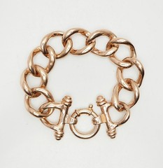 Chunky desinger gold plated sterling 925 silver chain bracelet