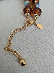 Joan Rivers Earth Tone Color Faceted Acrylic Beaded Necklace