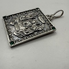 Vintage pendant “Trinity” made of 925 silver, handmade, Zircon 12,24g