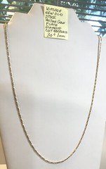 Vintage 1960s New Old Stock Yellow Gold Plate Long Pendant Chain Necklace 30”1mm