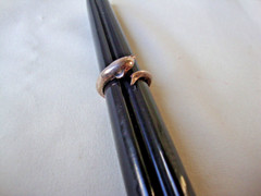 VINTAGE 1970-80s 3D DOLPHIN CROSSOVER RING STERLING SILVER STAMPED 925 SZ 5