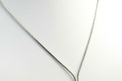 Sterling Silver Box Chain CZ Double Pendant Necklace