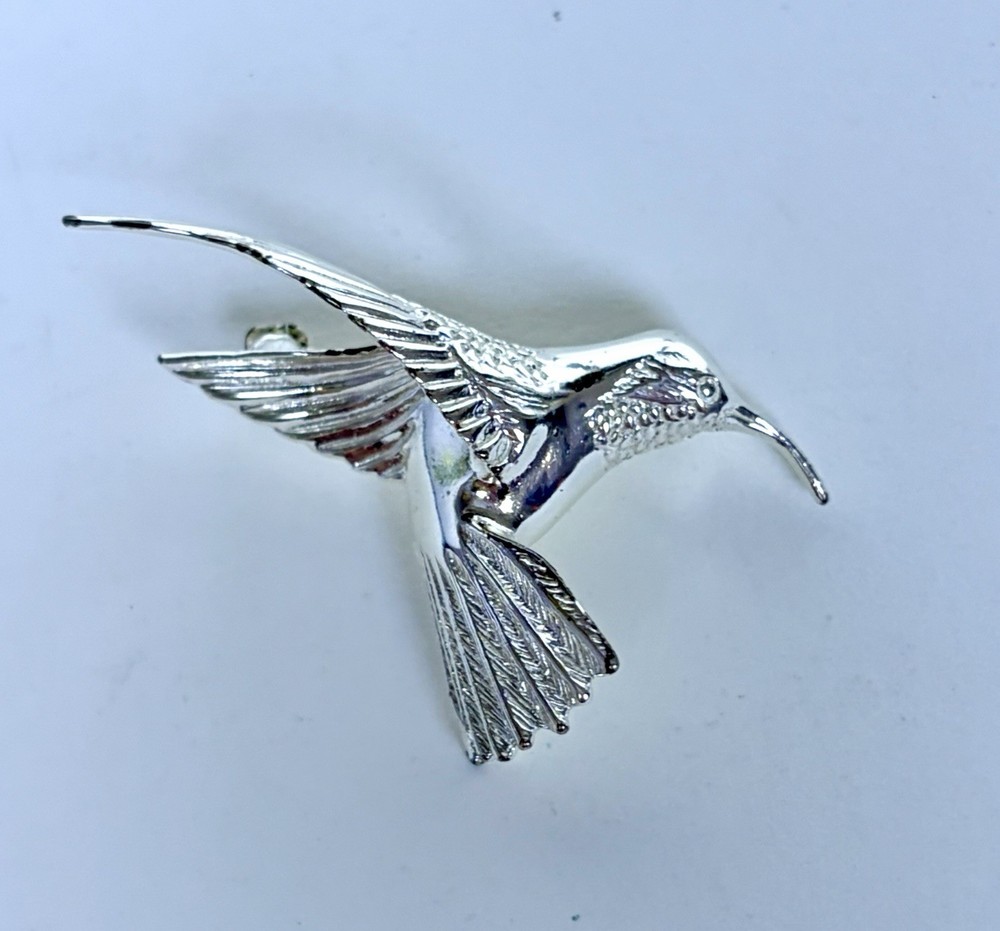 Vintage Sterling 925 JEZ Jezlaine Hummingbird Pin Brooch
