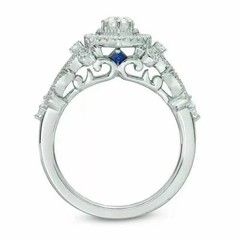 2.65Ct Art Deco Style Pear Cut Lab Created Diamond 925 Silver Anniversary Ring