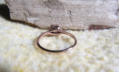 Art Deco Filigree 14k Rose Gold White Sapphire Engagement Ring Size 7.0