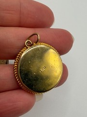 Vintage Italian Micro Mosaic Floral Brooch Hexagon Brass Pin & Pendant