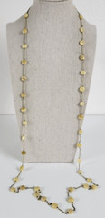 Brass And Butterscotch Agate Station Necklace 43 In Spring Ring Opera Lenght