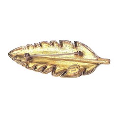 Poggi Of Paris Gold Tone Leaf Brooch Vintage