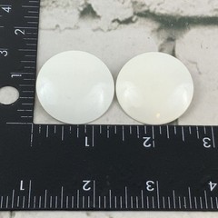 Vintage Retro 80’s Stud Earrings Large White Circles Art Deco Fashion Jewelry