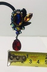Vintage Juliana DeLizza And Elster Dangle Watermelon Red Rhinestone Earrings