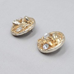 Vintage Seahorse Ocean Treasure Pierced Earrings Drop Gold tone 1.5″