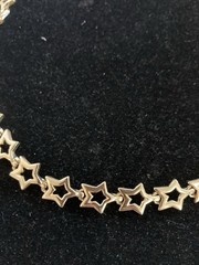 14K Gold Filled Necklace Celestial Stars Links Luxury Pc Vintage 18” Spring Ring