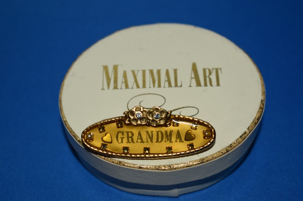 Authentic Original Maximal Art Grandma Brooch Pin in Original Box Maker Marked
