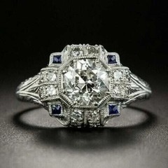 Art Deco Style 2Ct Round Lab Created Diamond Anniversary 14K White Gold FN Ring
