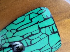 Eisenberg 1970’s Enamel Pendant Necklace Green Mosaic Modernist Signed!!