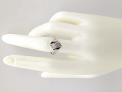 Vintage Elegant RING Silver 925 with Chic Bright Inserts -size: 8US (18mm) | #47