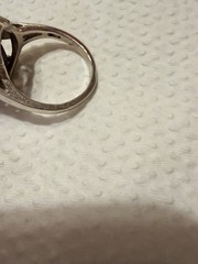 Vtg Stunning! 925SterSilver Sz 10-11g Smoky Quartz Ring!