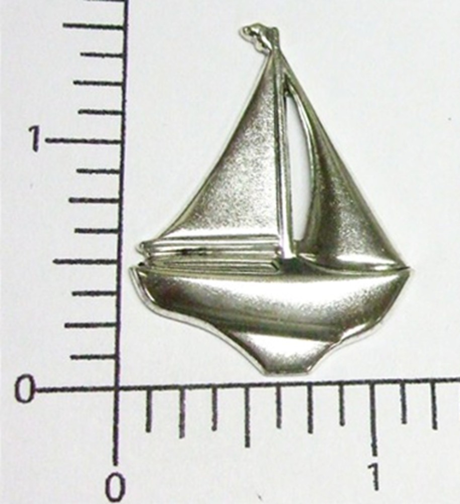 46654 2 Pc Matte Silver Oxidized Sailboat Jewelry Finding