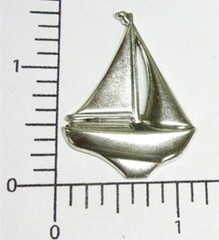 46654 2 Pc Matte Silver Oxidized Sailboat Jewelry Finding