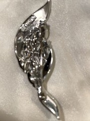 Vintage NAPIER Brooch Silver-plated Metal Blue Diamond Shaped Rhinestones Signed
