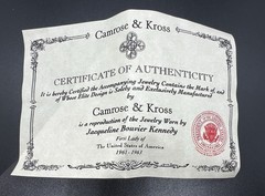 Camrose & Kross Jacqueline Bouvier Kennedy Jewelry Brooch Reproduction COA