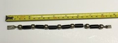 Vintage JMS Jose Marmolejo Mexico 925 Sterling Black Onyx Bracelet TM-65 Signed