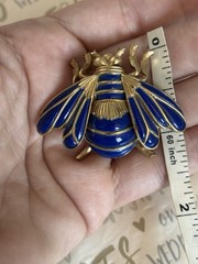 Trifari brooch butterfly Blue & Gold vintage 1950s-1960s