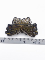Vintage 800 Silver Filigree Butterfly Brooch Gold Wash 3D Layered Pin