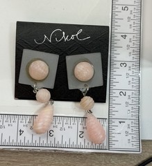 Vintage 80s Nikol Lucite Earrings Jewelry Lot 3 Pair Geometric Plastic Pink NOS