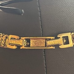 VTG Monte Square Geometric Gold Tone Chain Necklace With Clasp Extender