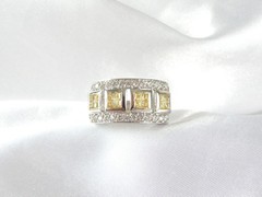Victoria Wieck Sterling Silver 925 Channel Set Yellow CZ Ring Size 8