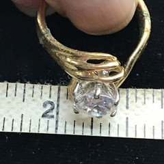 Vintage 18KT GE Gold Plated & Cubic Zirconia in Bold Look Ring varied sizes