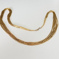 Vintage Sterling Silver Liquid Gold Vermeil 30 Multi Strand Southwest Necklace