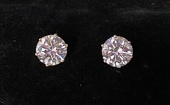 Designer 14k Yellow Gold Cubic Zirconia Solitaire Stud Earrings Circle 12.4ct GB
