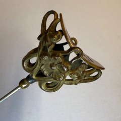 Antique Victorian Hair Stick Pin Ornate Floral Art Nouveau Monogram